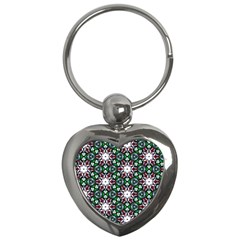 Stained Glass Pattern Church Window Key Chains (heart)  by Pakrebo