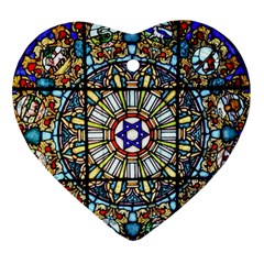 Vitrage Stained Glass Church Window Heart Ornament (two Sides) by Pakrebo