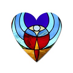 Church Window Glass Tiffany Heart Magnet by Pakrebo