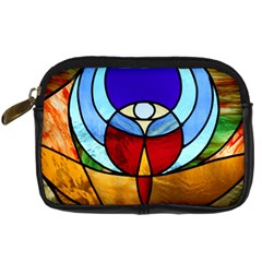 Church Window Glass Tiffany Digital Camera Leather Case by Pakrebo