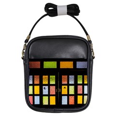 Window Stained Glass Glass Colors Girls Sling Bag by Pakrebo