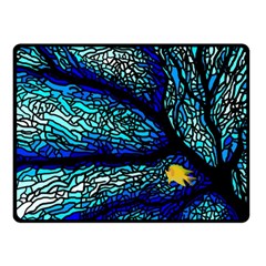 Sea Fans Diving Coral Stained Glass Double Sided Fleece Blanket (small)  by Pakrebo