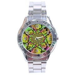 Rose Painted Kaleidoscope Colorful Stainless Steel Analogue Watch by Pakrebo