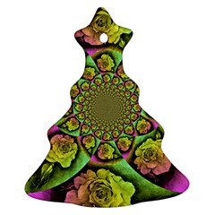 Rose Painted Kaleidoscope Colorful Christmas Tree Ornament (two Sides)