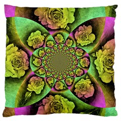 Rose Painted Kaleidoscope Colorful Standard Flano Cushion Case (two Sides) by Pakrebo