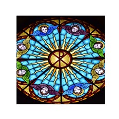 Church Window Stained Glass Church Small Satin Scarf (square) by Pakrebo