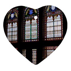 Stained Glass Window Krotoszyn Heart Ornament (two Sides) by Pakrebo