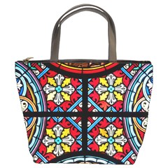 Stained Glass Window Colorful Color Bucket Bag by Pakrebo