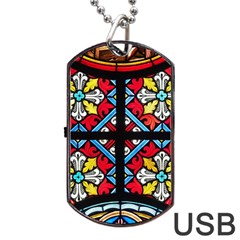 Stained Glass Window Colorful Color Dog Tag Usb Flash (two Sides)