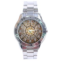 Stained Glass Window Glass Ceiling Stainless Steel Analogue Watch by Pakrebo