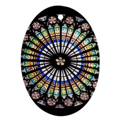 Stained Glass Cathedral Rosette Ornament (oval) by Pakrebo