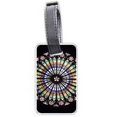 Stained Glass Cathedral Rosette Luggage Tags (one Side)  by Pakrebo