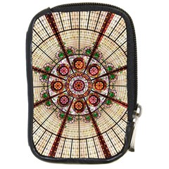 Pattern Round Abstract Geometric Compact Camera Leather Case by Pakrebo