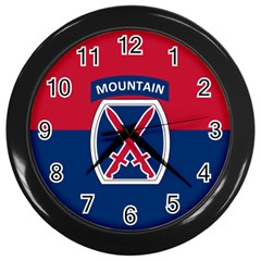 Flag Of United States Army 10th Mountain Division Wall Clock (black) by abbeyz71