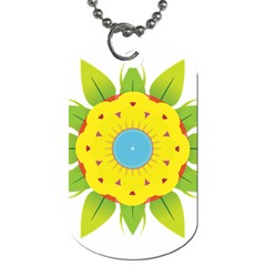 Abstract Flower Dog Tag (one Side)