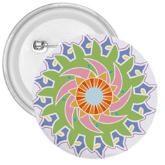 Abstract Flower Mandala 3  Buttons