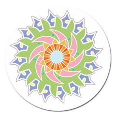 Abstract Flower Mandala Magnet 5  (round) by Alisyart