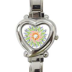 Abstract Flower Mandala Heart Italian Charm Watch