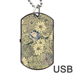 Abstract Art Botanical Dog Tag Usb Flash (one Side)