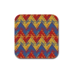 Aztec South American Pattern Zig Rubber Square Coaster (4 Pack) 