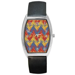 Aztec South American Pattern Zig Barrel Style Metal Watch by Alisyart