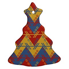 Aztec South American Pattern Zig Christmas Tree Ornament (two Sides)
