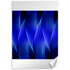 Audio Sound Soundwaves Art Blue Canvas 12  X 18 