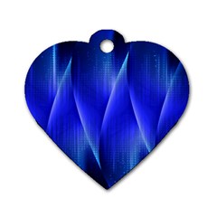 Audio Sound Soundwaves Art Blue Dog Tag Heart (one Side) by Alisyart