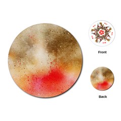 Abstract Space Watercolor Playing Cards (round)