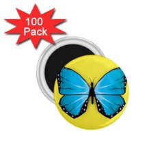 Butterfly Blue Insect 1 75  Magnets (100 Pack) 