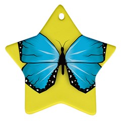 Butterfly Blue Insect Star Ornament (two Sides)