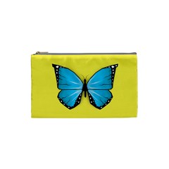 Butterfly Blue Insect Cosmetic Bag (small) by Alisyart