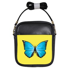 Butterfly Blue Insect Girls Sling Bag by Alisyart