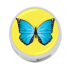 Butterfly Blue Insect 4-port Usb Hub (two Sides)