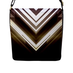 Chevron Triangle Flap Closure Messenger Bag (l)