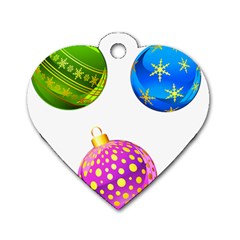 Christmas Ornaments Ball Dog Tag Heart (two Sides) by Alisyart