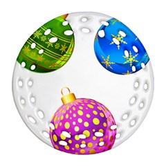 Christmas Ornaments Ball Round Filigree Ornament (two Sides)