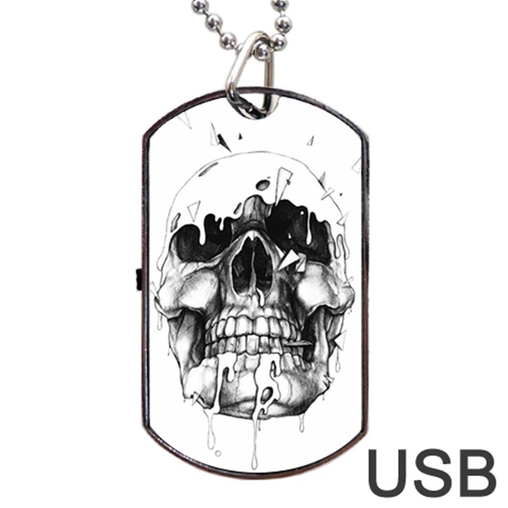 Black Skull Dog Tag USB Flash (Two Sides)