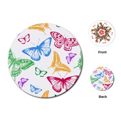 Butterfly Rainbow Playing Cards (round)