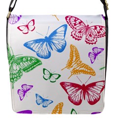 Butterfly Rainbow Flap Closure Messenger Bag (s)