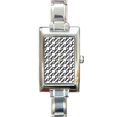 Diagonal Stripe Pattern Rectangle Italian Charm Watch