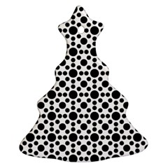 Dot Circle Black Christmas Tree Ornament (two Sides)