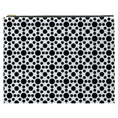 Dot Circle Black Cosmetic Bag (xxxl) by Alisyart