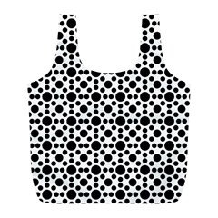Dot Circle Black Full Print Recycle Bag (l)