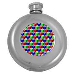 Colorful Prismatic Rainbow Round Hip Flask (5 Oz)