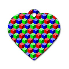 Colorful Prismatic Rainbow Dog Tag Heart (one Side) by Alisyart