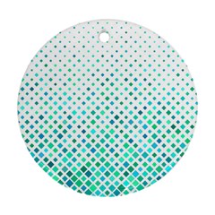 Diagonal Square Cyan Element Ornament (round)