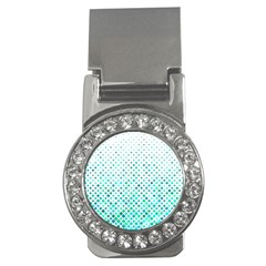 Diagonal Square Cyan Element Money Clips (cz)  by Alisyart