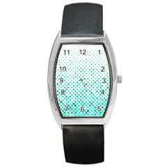 Diagonal Square Cyan Element Barrel Style Metal Watch by Alisyart