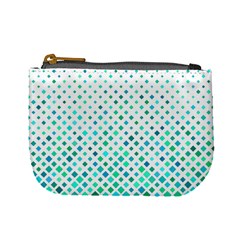 Diagonal Square Cyan Element Mini Coin Purse by Alisyart